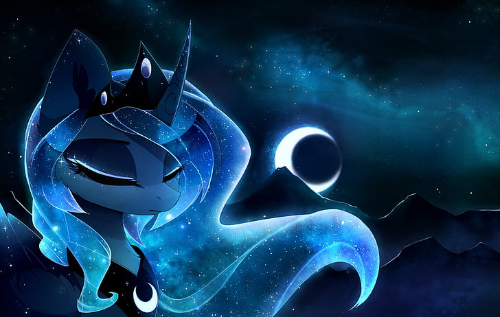 Full Moon, stars, princess luna, my little pony, my little pony friendship is magic Free HD Wallpaper