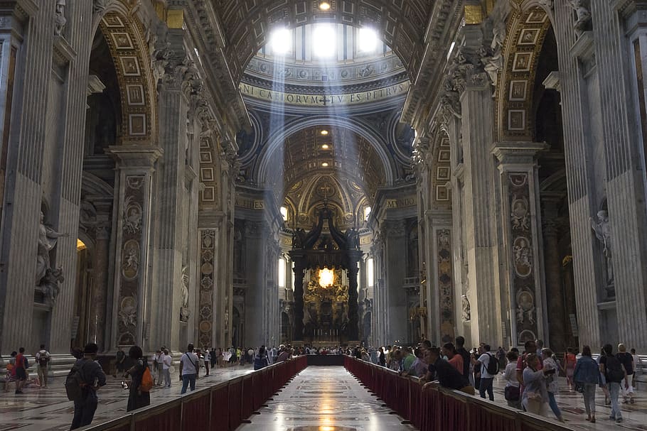 Gaming, st peters basilica, cathedral, illuminated, large group of people Free HD Wallpaper