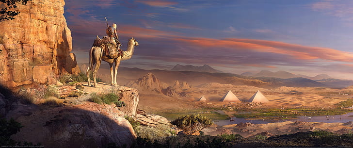 iMac Ultra HD, assassins creed origins, games, assassins creed, ultra-wide, Free HD Wallpaper