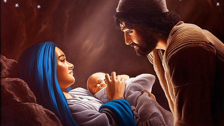 Infant Jesus Christ, females, young adult, love, friendship