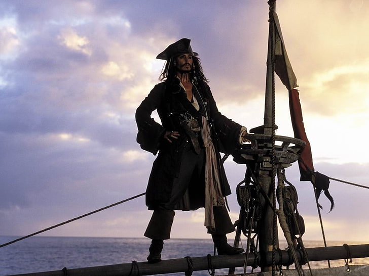 Jack Sparrow On the Black Pearl, gun, full length, clothing, men Free HD Wallpaper