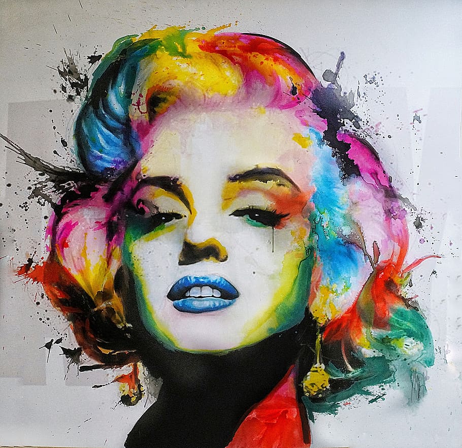 Marilyn Monroe Pop Art, portrait, creativity, closeup, indoors Free HD Wallpaper