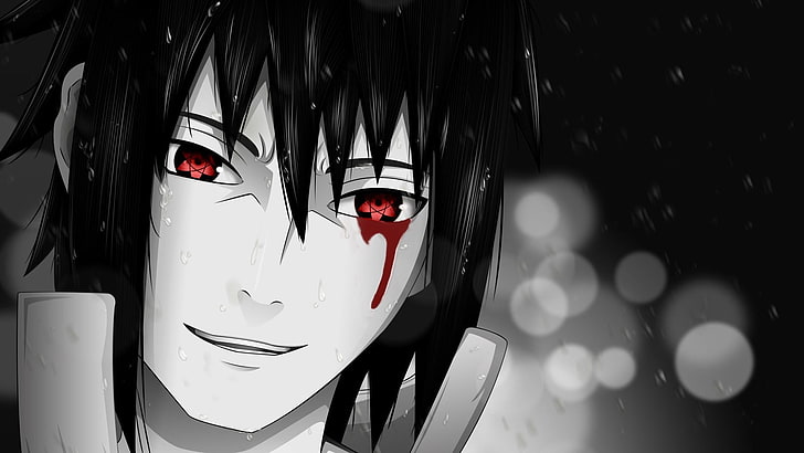 Naruto Uchiha Clan Eyes, human face, sasuke, black color, male likeness Free HD Wallpaper