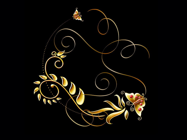 of Cool Designs, swirl, computer graphic, golden, craft