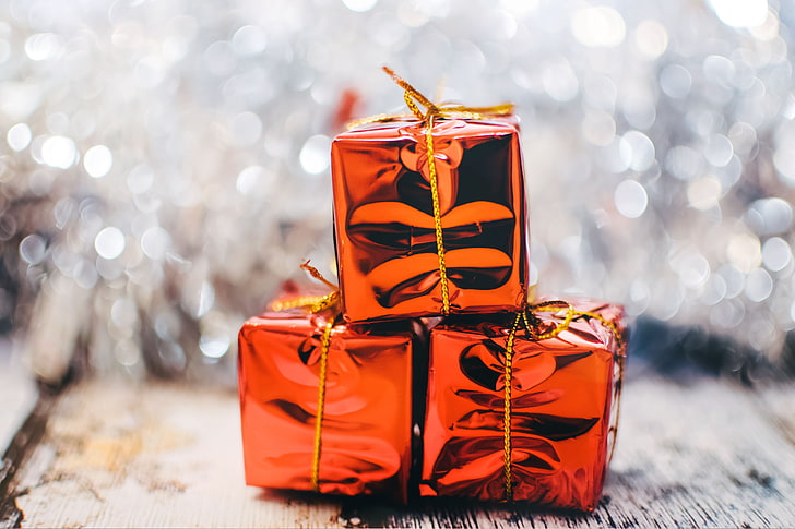 Office Secret Santa Gift Ideas, bright, christmas, orange color, white Free HD Wallpaper