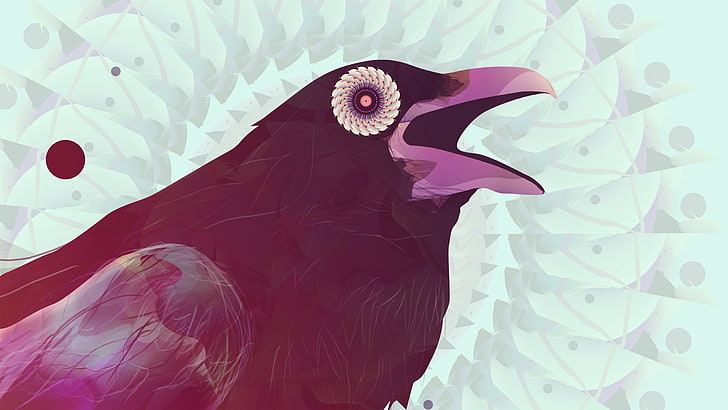 Painted Raven, portrait, owl, representation, no people Free HD Wallpaper