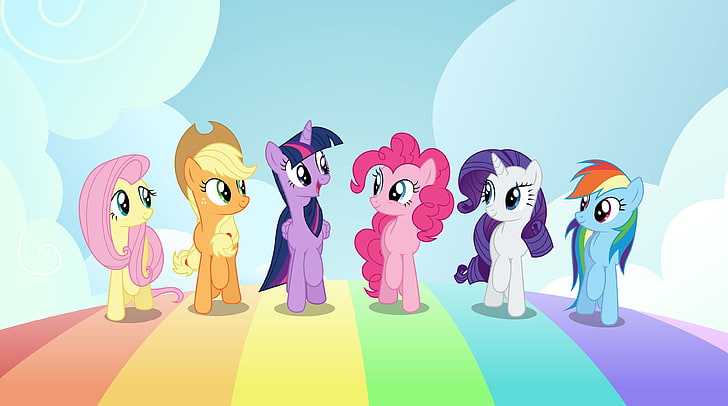 Pinkie Pie, standing, togetherness, contemplation, girls