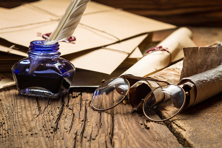 Quill Pen, glasses, fashion, writing, glass  material Free HD Wallpaper