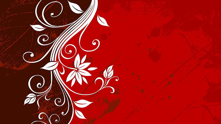 Red Floral Vector Design, textured, symbol, single flower, wall  building feature