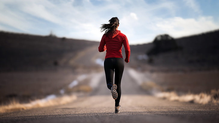 Running Women Shoes, vitality, black, day, rear view Free HD Wallpaper