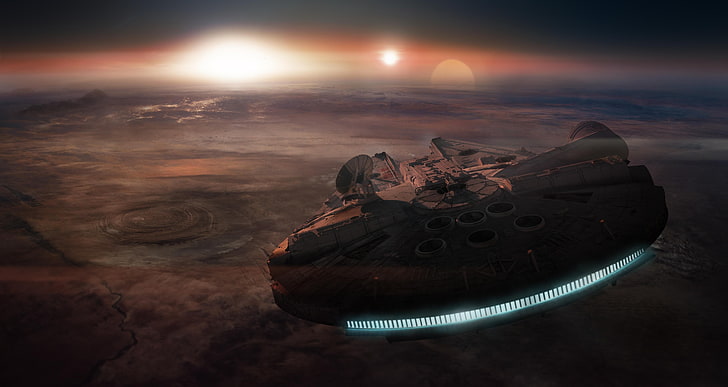 Star Wars Millennium Falcon, nature, planet  space, wars, star