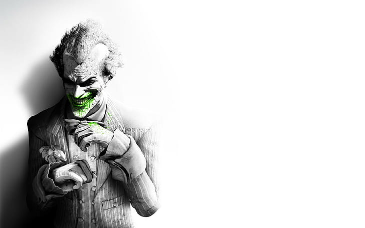 The Joker Batman Arkham Asylum, white,, joker, joker,, arkham