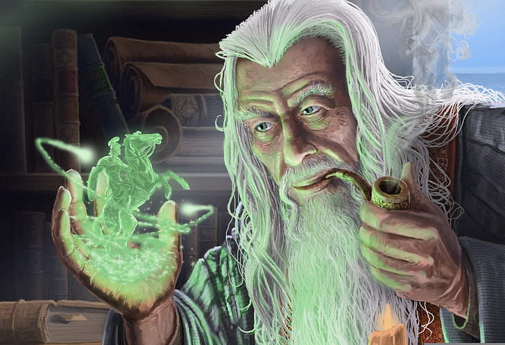 the sorcerer, man,, scrolls, horse Free HD Wallpaper