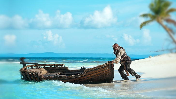 Tropical Pirate Island, johnny depp, fisherman, water, nautical vessel Free HD Wallpaper