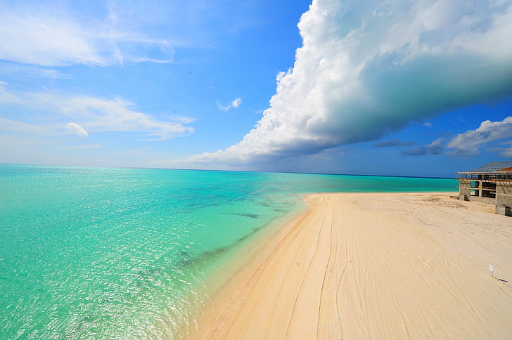 Turks and Caicos Map, horizon over water, scenics  nature, outdoors, water Free HD Wallpaper