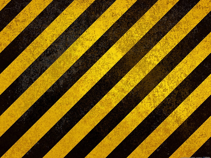 Yellow Black Hazard Stripes, black color, zebra crossing, design, textured Free HD Wallpaper