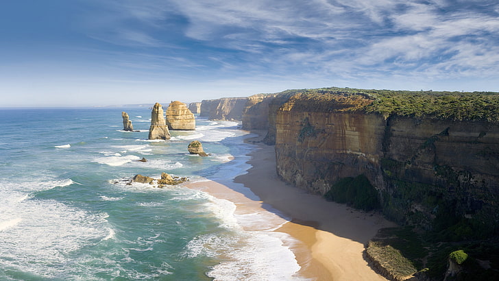 12 Apostles Great Ocean Road, horizon over water, australia, great ocean road, land