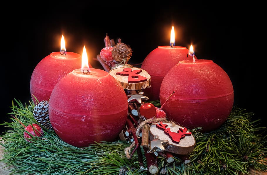 Advent Candle Crafts, celebration event, indoors, shining, flame Free HD Wallpaper