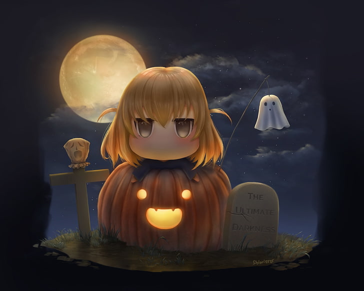 Anime Halloween Party, no people, anime, horror, sky Free HD Wallpaper