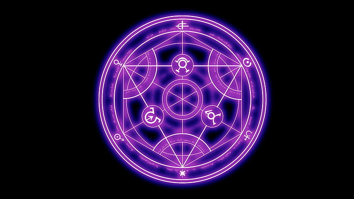 Basic Transmutation Circle, alchemist, illuminated, shape, studio shot Free HD Wallpaper