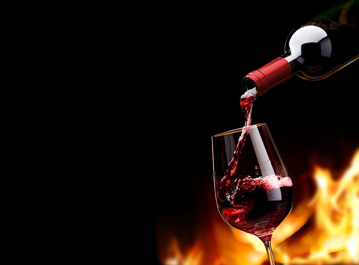 Black Wine Glass Vector, drinking glass, wine bottle, heat  temperature, refreshment Free HD Wallpaper