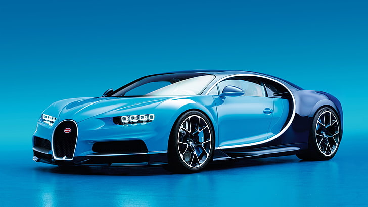 Bugatti Veyron, luxury, land vehicle, cyan, copy space Free HD Wallpaper