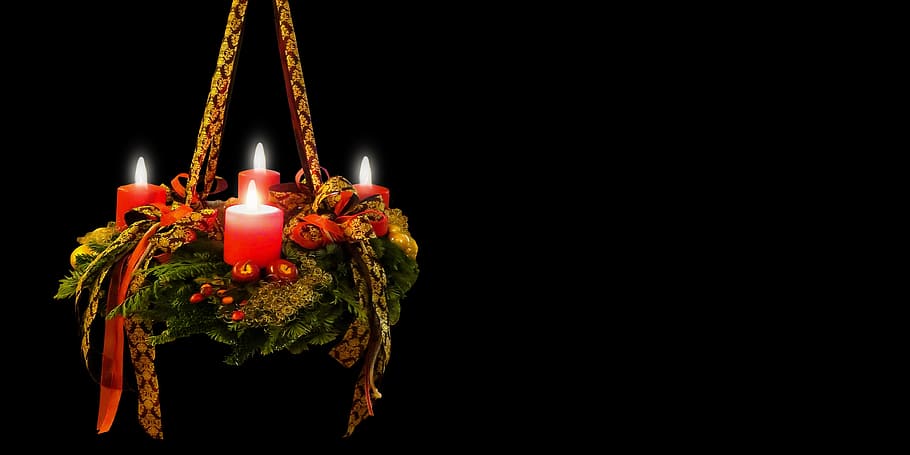 burning, dark, candles, decoration Free HD Wallpaper