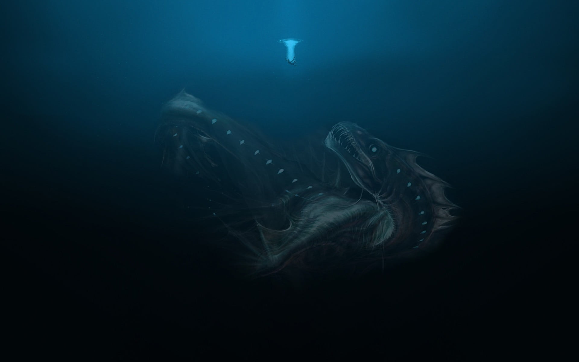 Crazy Sea Creatures, abstract, undersea, no people, fantasy art