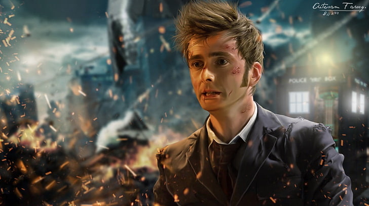 david tennant, looking, hairstyle, the doctor Free HD Wallpaper