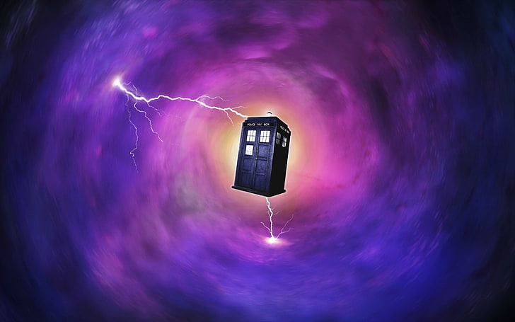 Doctor Who Clock, sky, emotion, purple, light  natural phenomenon Free HD Wallpaper