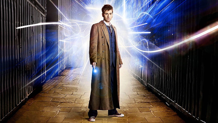 Doctor Who, glowing, young men, night, tenth doctor Free HD Wallpaper