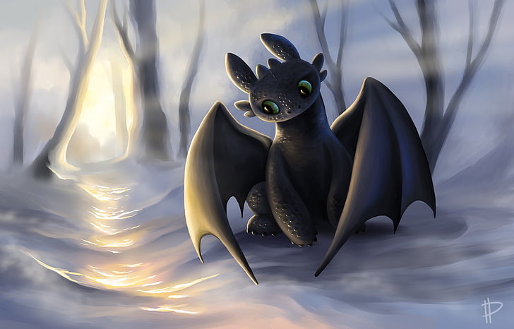 DreamWorks How to Train Your Dragon, snow, extinct, train, fantasy Free HD Wallpaper