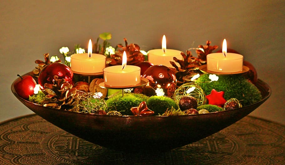 Epiphany, fire, illuminated, table, indoors Free HD Wallpaper