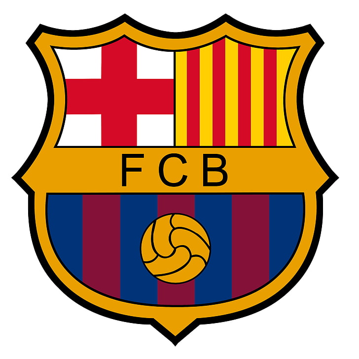 FC Barcelona Logo History, cartoon, shape, red, yellow Free HD Wallpaper