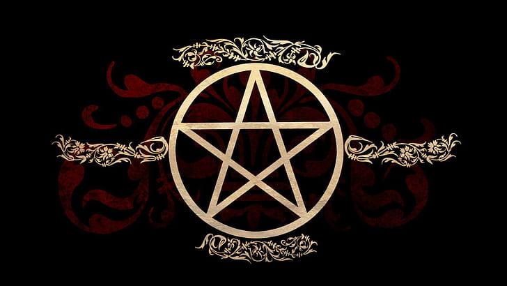 Fire Pentagram, star, 1920x1080, pentagram, shape Free HD Wallpaper