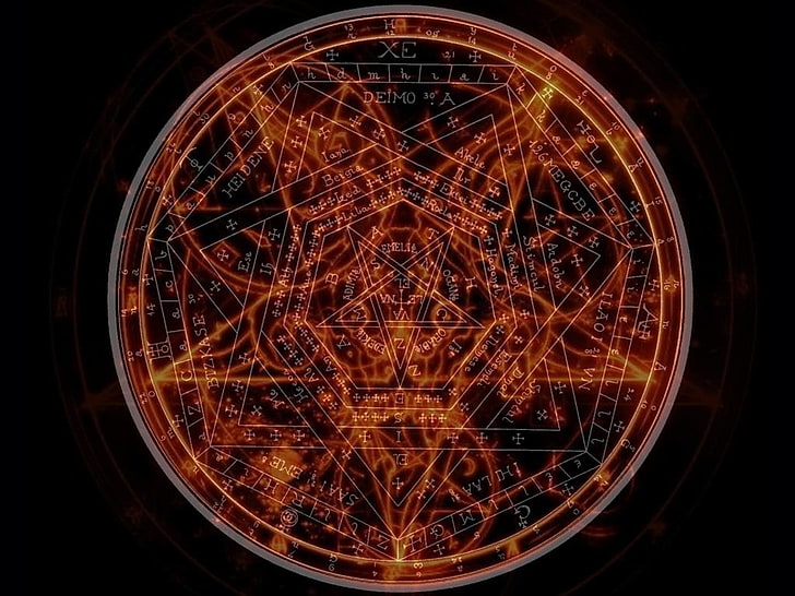 Flaming Pentagram, indoors, arts culture and entertainment, abstract, blurred motion