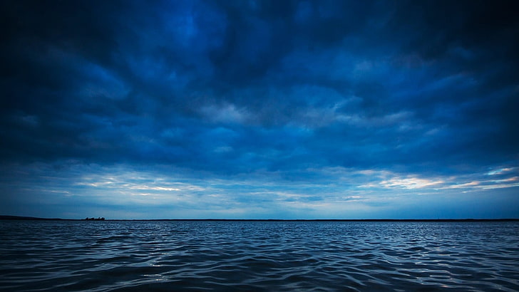 Fondo Azul Degradado, horizon over water, waves, travel, cloud  sky Free HD Wallpaper