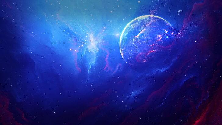 Galaxy or Nebula, deep, shiny, fantasy, animal themes Free HD Wallpaper