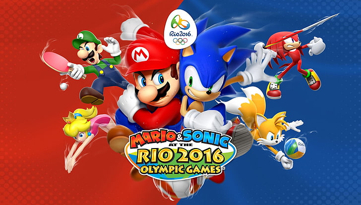 Mario and Sonic at the Rio 2016 Olympic Games Arcade, holiday, communication, princess peach, celebration Free HD Wallpaper