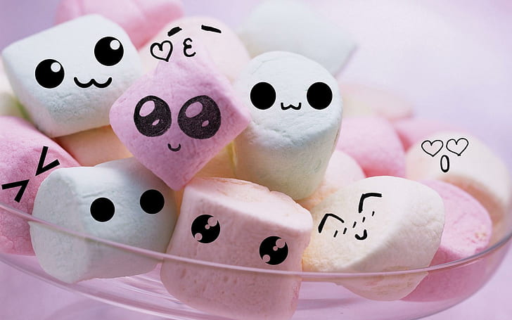 Marshmallow Plushies, smiles, marshmallow Free HD Wallpaper