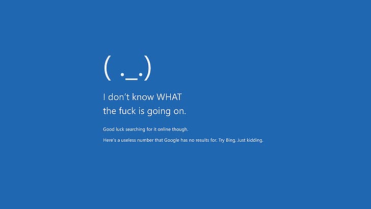 Microsoft Windows Computer, blue screen of death, humor,, windows 10, Blue Free HD Wallpaper