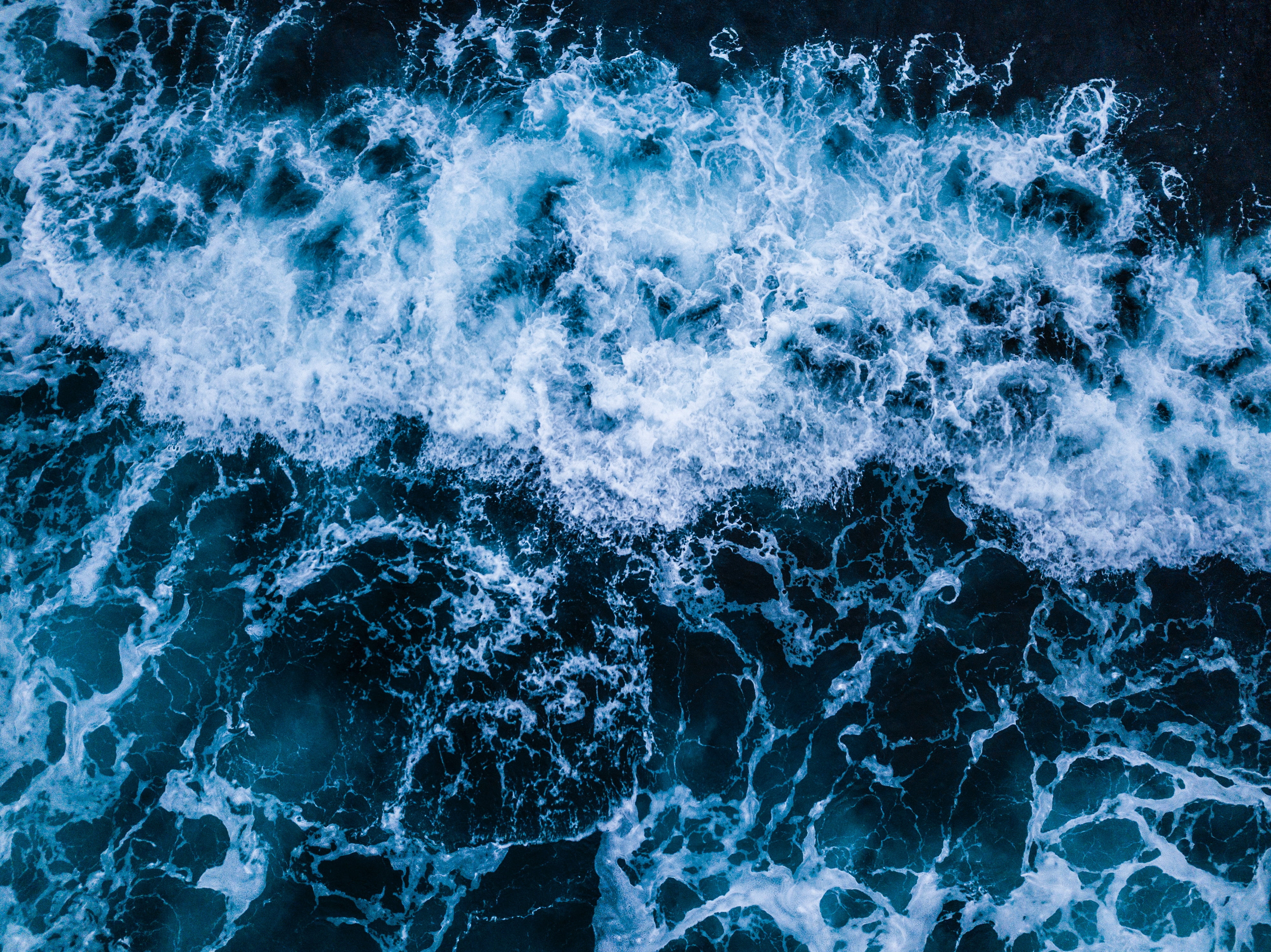 Ocean Surface Waves, deep, high angle view, splashing, flowing