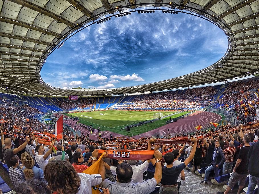 Olimpico Stadium, as roma, day, prato, spectator Free HD Wallpaper