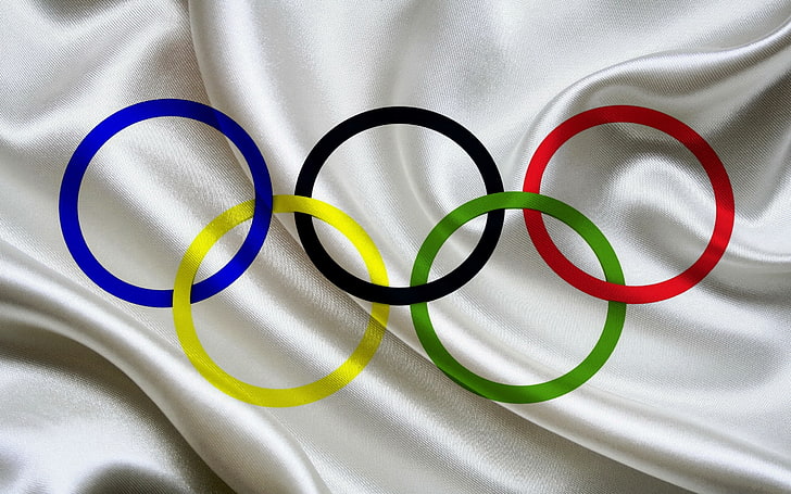 Olympic Games Flag, red, shape, textile, technology Free HD Wallpaper