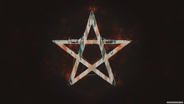 Pentagram HD, night, architecture, built structure, metal Free HD Wallpaper