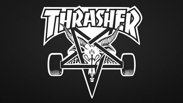 Pink Thrasher Logo, cats, thrasher, skateboarding, baphometh Free HD Wallpaper