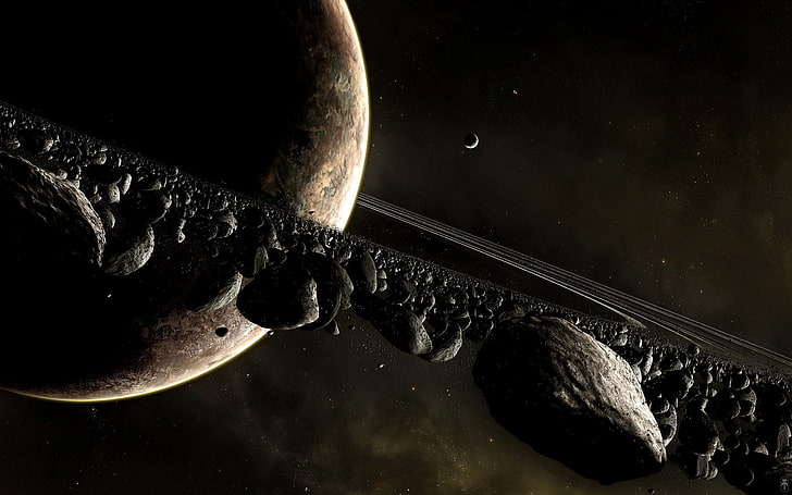 Real Planets with Rings, oven, star  space, appliance, night Free HD Wallpaper