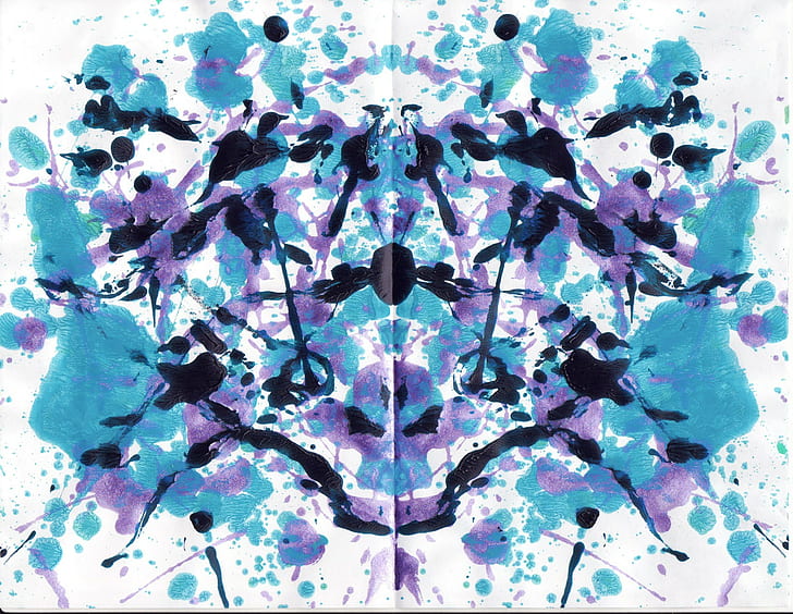 rorschach test, paint splatter, symmetry, ink Free HD Wallpaper