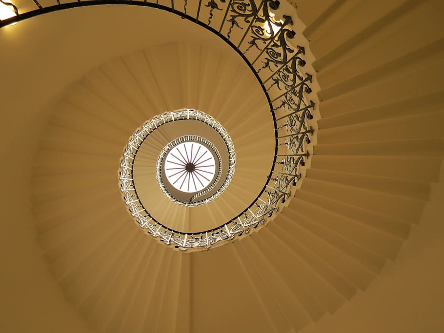 steps and staircases, banister, stairs, spiral staircase Free HD Wallpaper