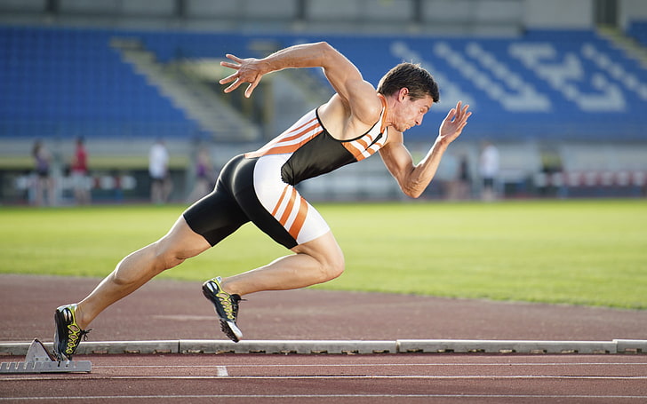 Tired Athlete, sports clothing, sprinter, one person, speed